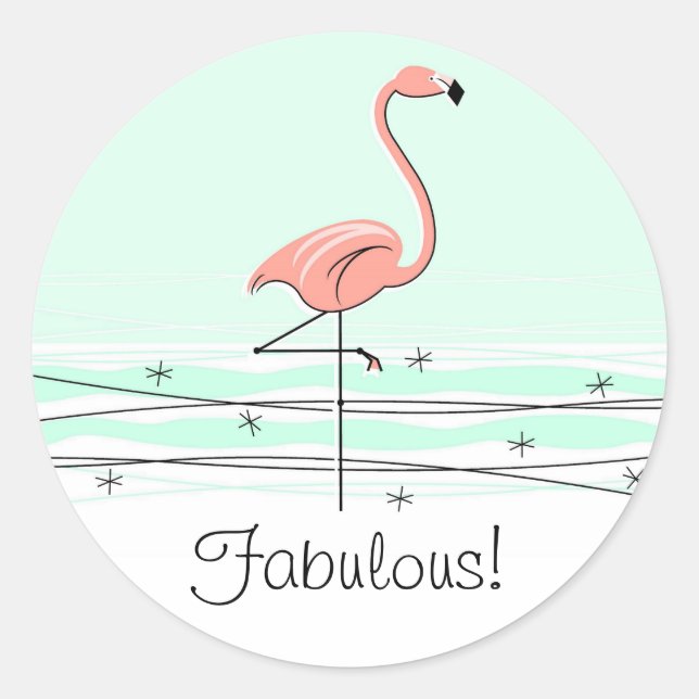 Flamant rose Aqua Fabulous! autocollant (Devant)