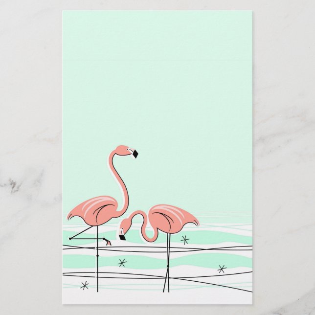 Flamant rose Aqua paire papeterie (Devant)