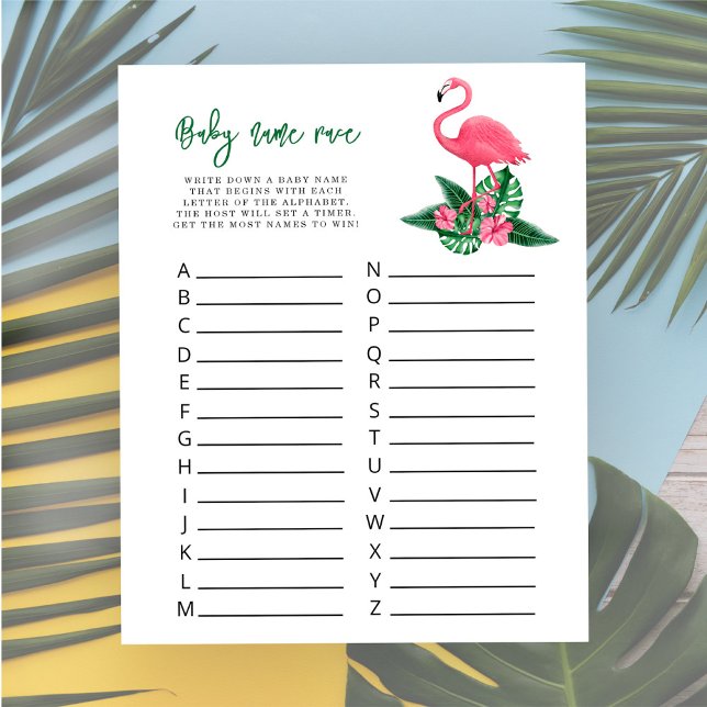 Flamant rose aquarelle - jeu de course de nom de b (Créateur téléchargé)