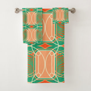 Flamant rose Art déco rose et serviettes Aqua