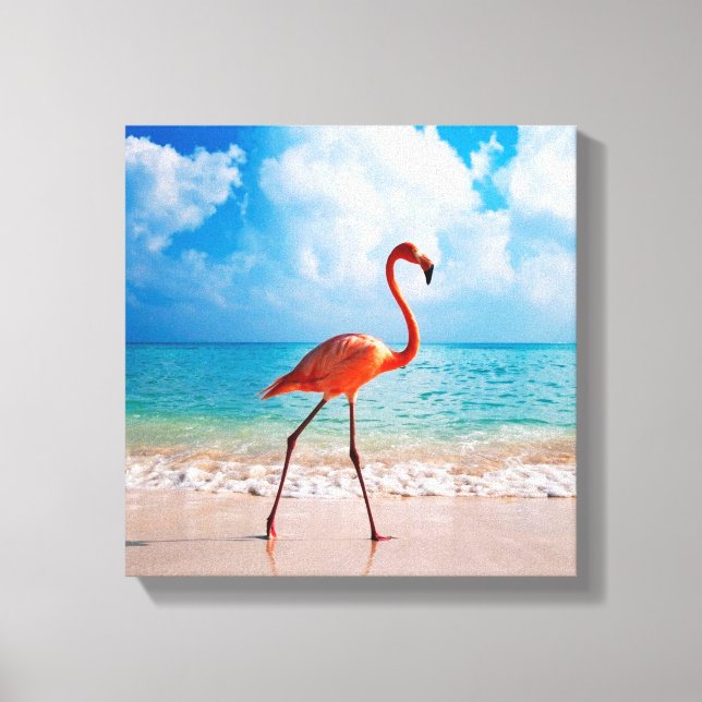 Flamant rose Art Toile (Recto)