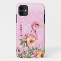 Flamant rose avec Coque de la Couronne coque iphon