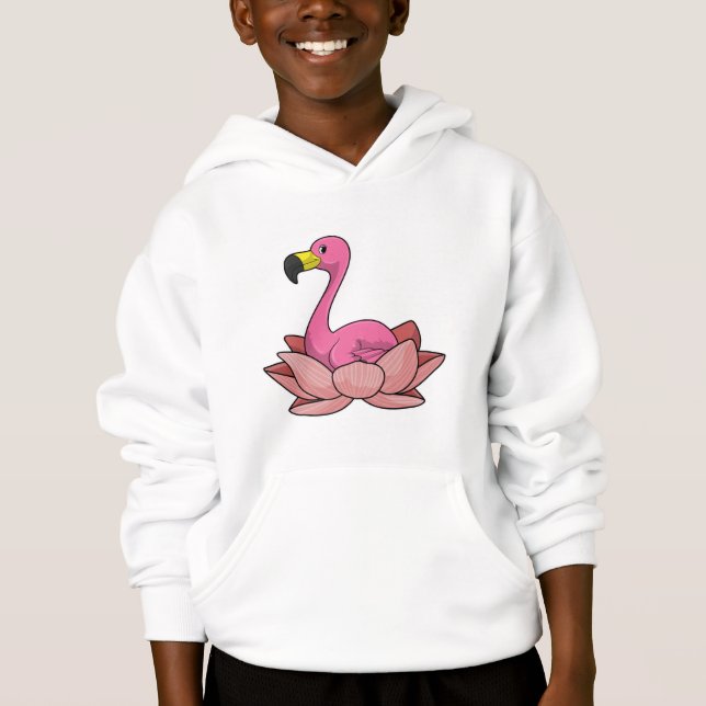 Flamant rose avec fleur de lotus (Devant)