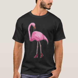 Flamant rose avec talons hauts