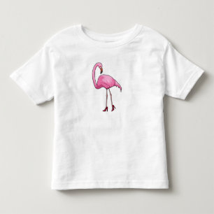 Flamant rose avec talons hauts