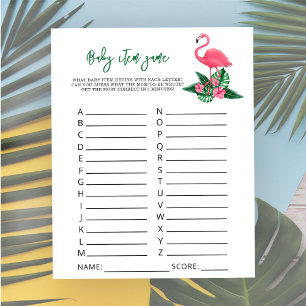 Flamant rose - Baby Item Jeu. Jeu baby shower