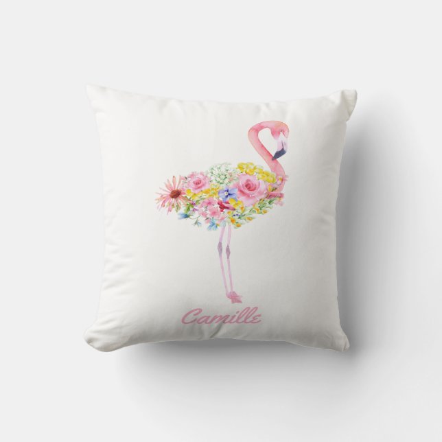 Flamant rose Baby Nursery Coussin personnalisé (Recto)