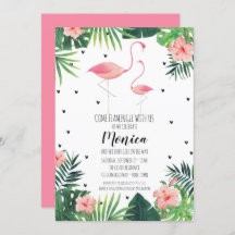 Flamant rose Baby shower à thème Invitation
