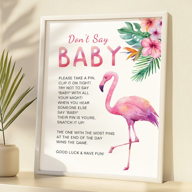 Flamant rose Baby shower - Ne pas dire bébé (Don't Say Baby - Baby Shower Activity)
