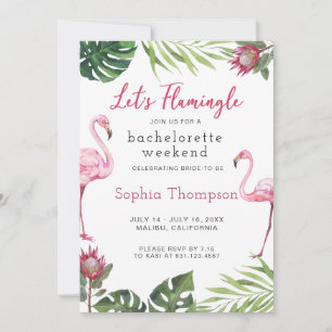 Flamant rose Bachelorette Week-end Fête Invitation