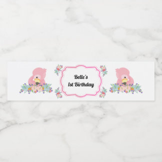 Flamant rose bébé Étiquette bouteille d'eau de la