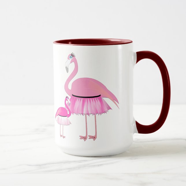 Flamant rose Black 15 oz Ringer Mug (Droite)