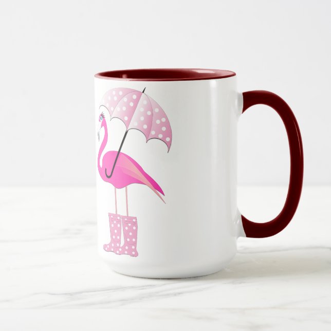 Flamant rose Black 15 oz Ringer Mug (Droite)