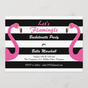 Flamant rose branché Bachelorette Party Invitation
