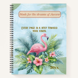 Flamant rose Carnet spiral avec devis personnalisé