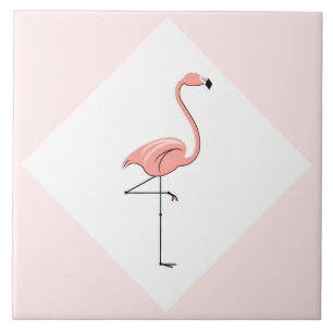 Flamant rose carreau diamant rose