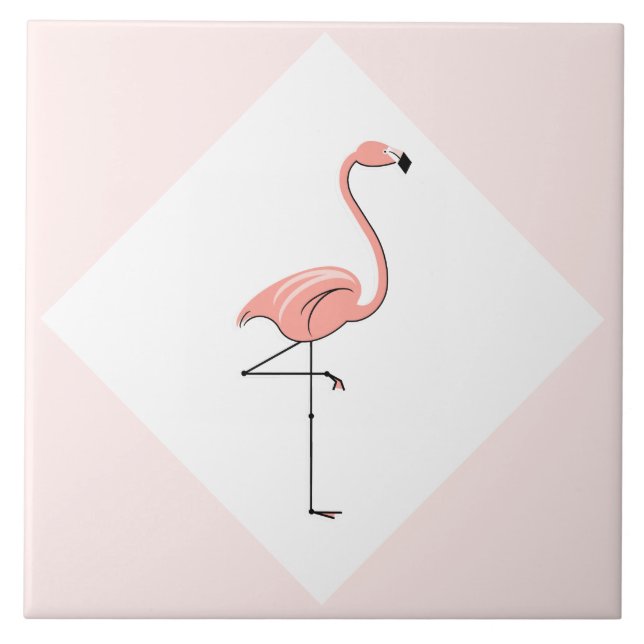 Flamant rose carreau diamant rose (Devant)