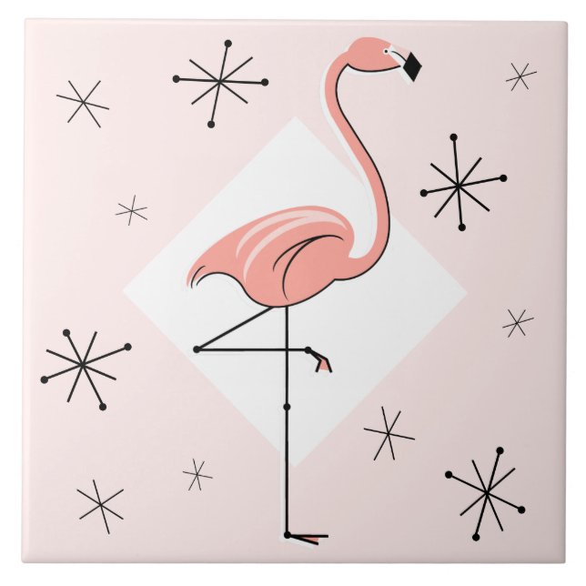 Flamant rose carreau rose Diamond Stars (Devant)