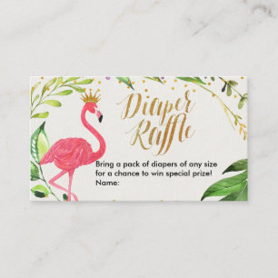 Flamant rose - carte de tombola de couche-culotte