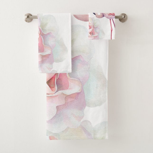 Flamant rose Collection Rose Ensemble de serviette (En situation)