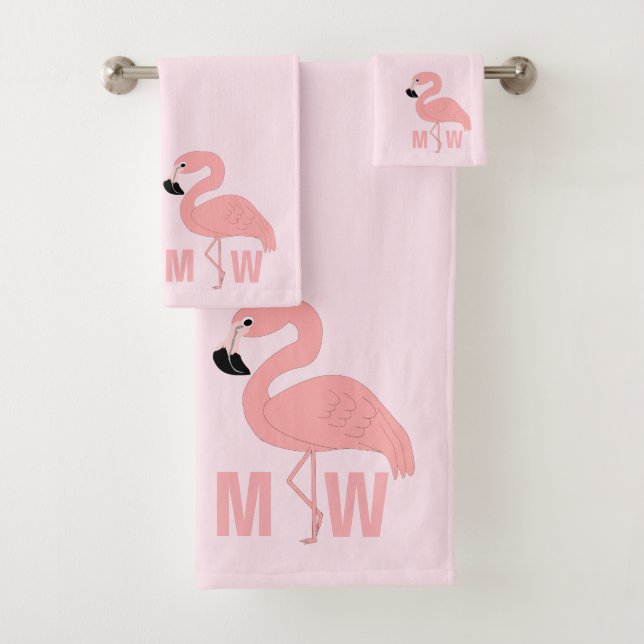 Flamant rose Conception rose monogramme (En situation)