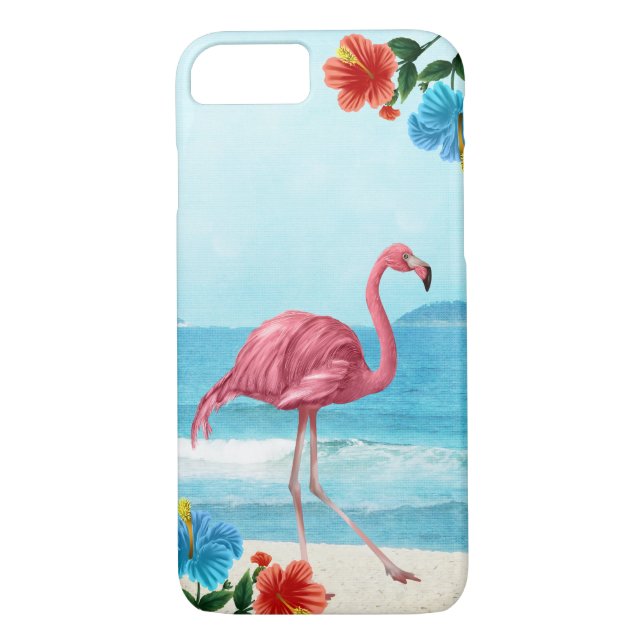 Flamant rose coque iphone tropical (Dos)
