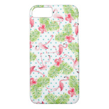 Flamant rose coque iphone tropical