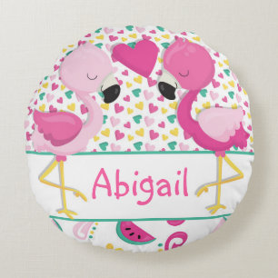 Flamant rose coussin salle de  Décor Coussin ronde