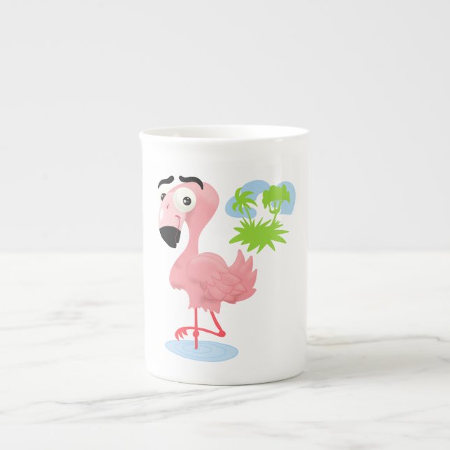 Flamant rose de dessin animé Chine Mug (Devant)