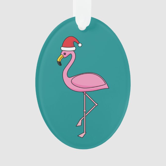 Flamant rose de Noël avec Santa Hat (devant)