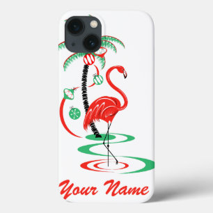 Flamant rose de Noël rouge Nom iPad Mini coque