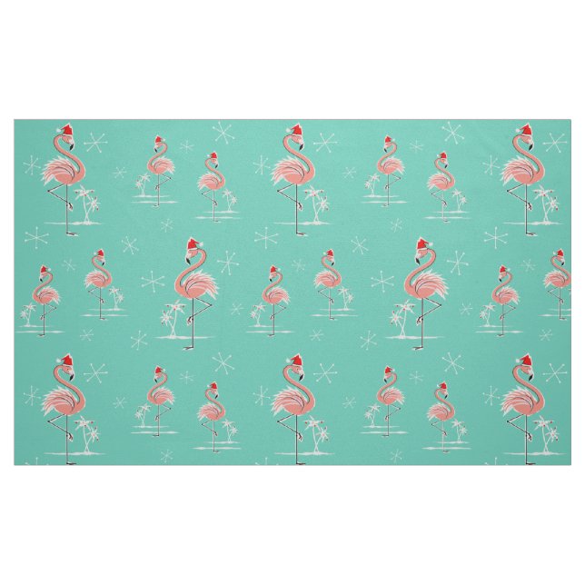 Flamant rose de Noël tissu motif multilarge (Fat Quarter)
