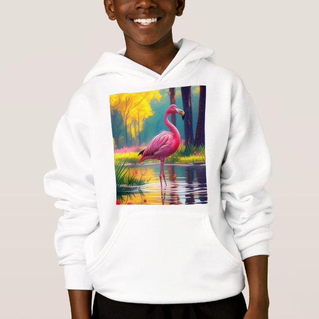 Flamant rose debout dans le lac-365476 (Devant)