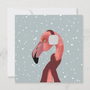 Flamant rose D'Hiver Whimsical Et Cosy Avec Écharp