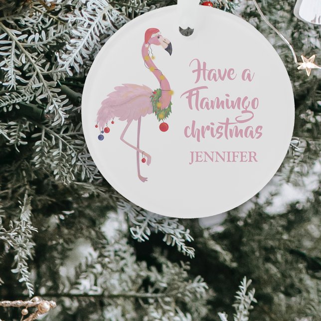Flamant rose drôle arbre de Noël personnalisé (Créateur téléchargé)