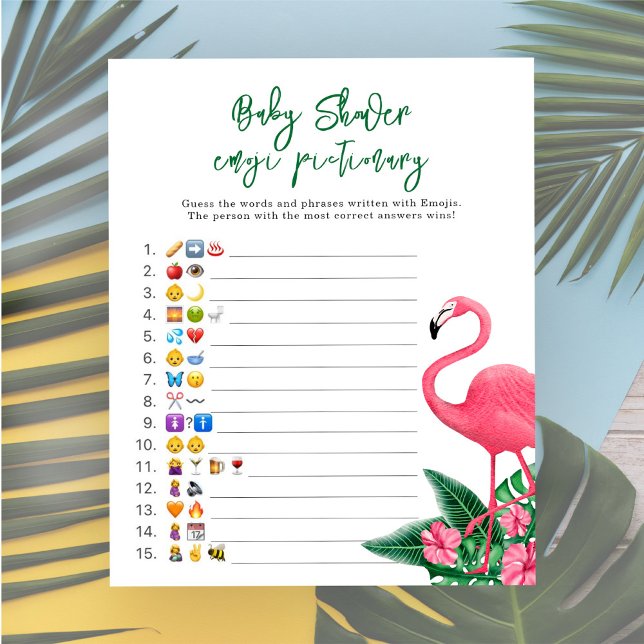 Flamant rose - Emoji jeu d'images baby shower (Créateur téléchargé)