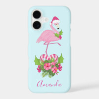 Flamant rose en chapeau de Père Noël, Noël fantais