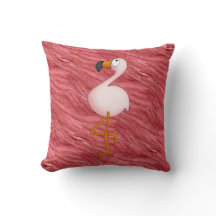 Flamant rose et coussin roses mignons de motif de