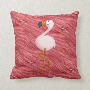 Flamant rose et coussin roses mignons de motif de