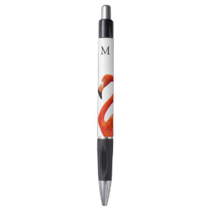 Flamant rose et stylo à monogramme