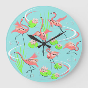 Flamant rose Fandango horloge ronde