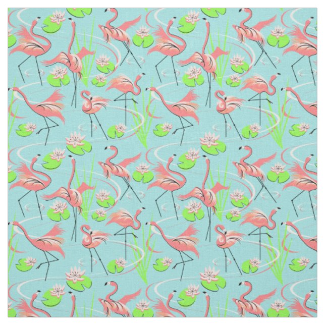 Flamant rose Fandango Multi tissu petit motif (Échantillon)