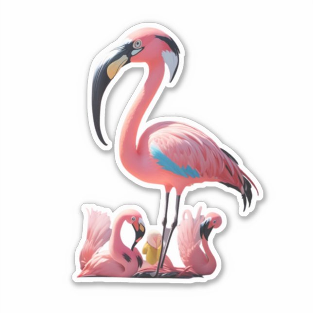 Flamant rose Flair Décoré avec Stickers élégant (Devant)