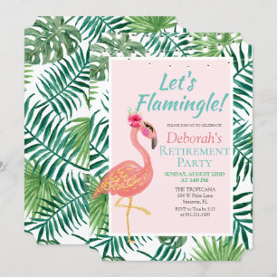 Flamant rose Flamingle Retraite Party Invitation