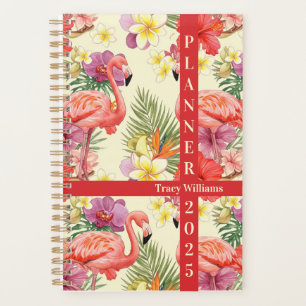 Flamant rose floral sans couture motif