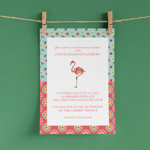 Flamant rose Garden Party Invitations