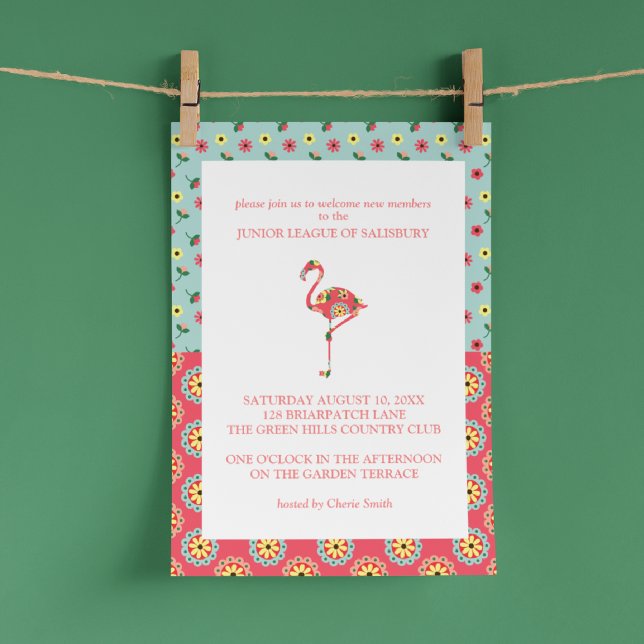 Flamant rose Garden Party Invitations (Créateur téléchargé)