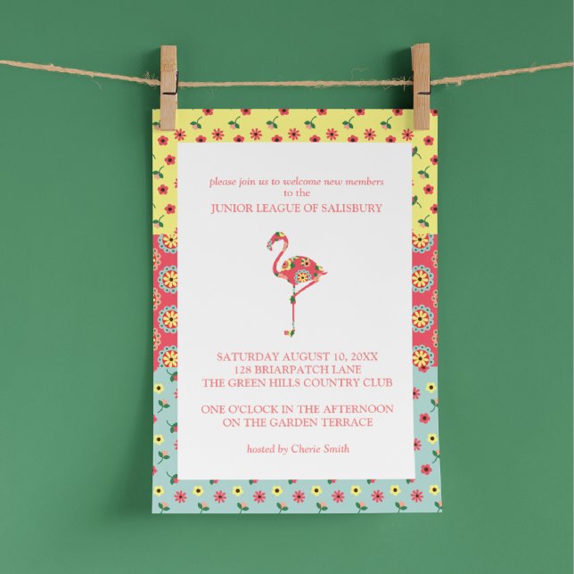 Flamant rose Garden Party Invitations (Créateur téléchargé)