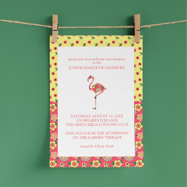 Flamant rose Garden Party Invitations (Créateur téléchargé)