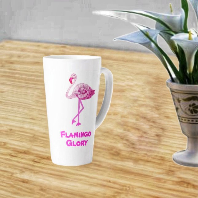 Flamant rose Glory Latte Mug (This Flamingo Glory Latte Mug, is fun to sip your latte from!)